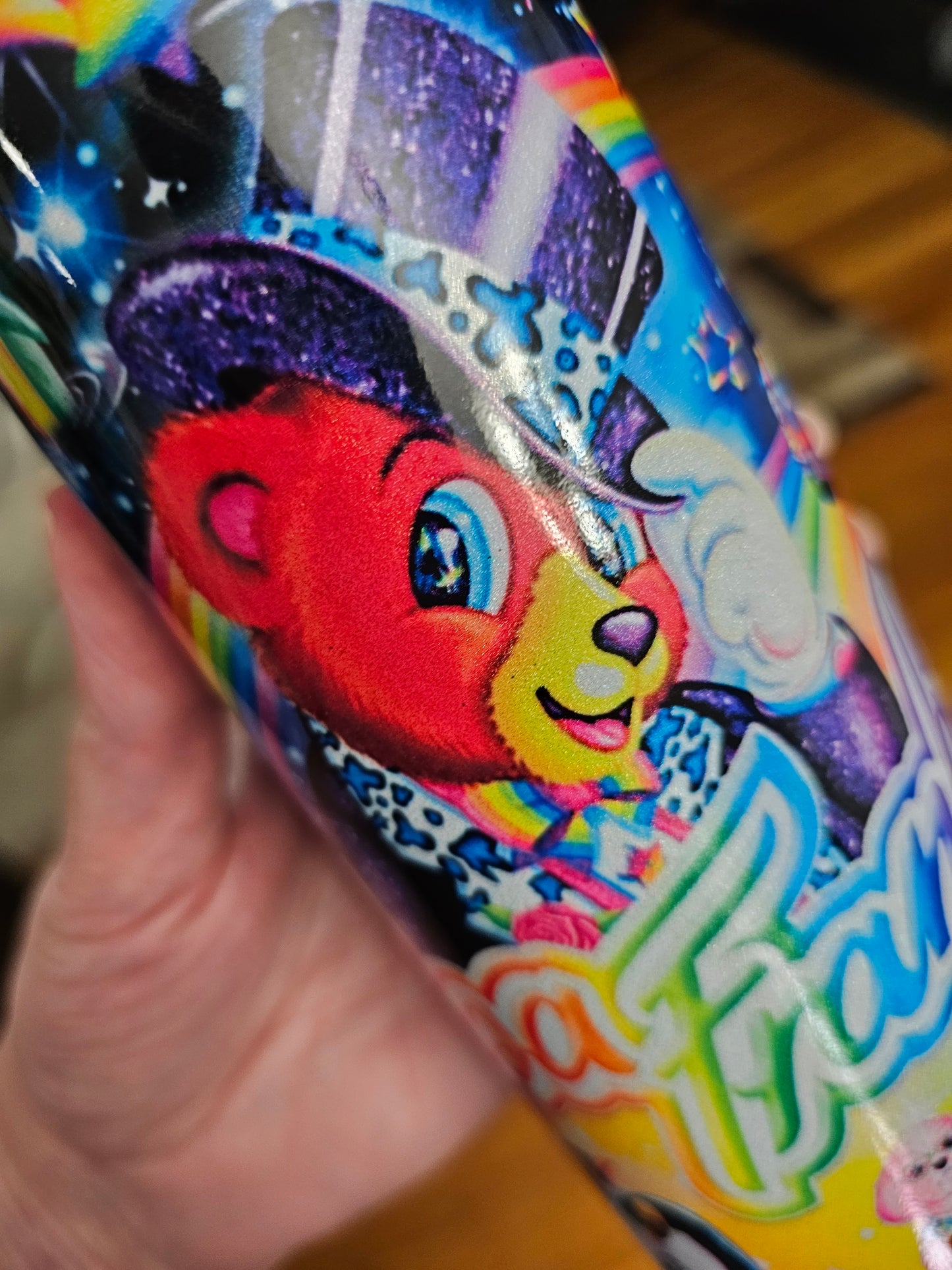 20 oz Holographic Skinny Lisa Frank Sublimation Tumbler - Imperfect