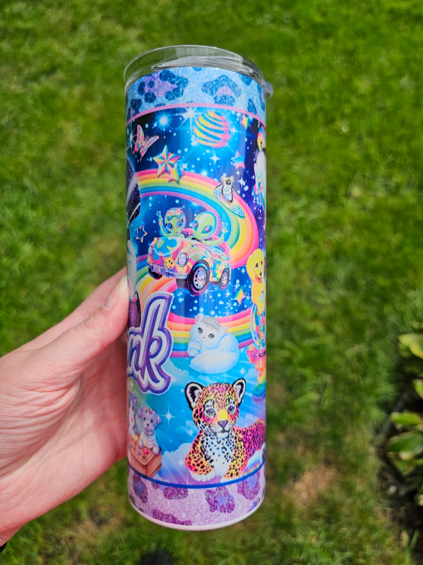 20 oz Holographic Skinny Lisa Frank Sublimation Tumbler - Imperfect