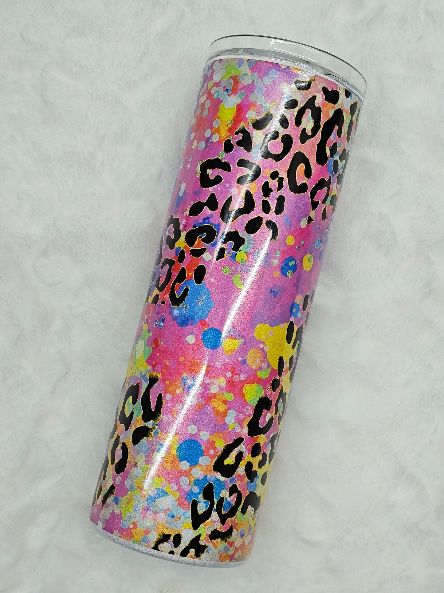 20 oz Vibrant Leopard Print Tracks Sublimation Tumbler