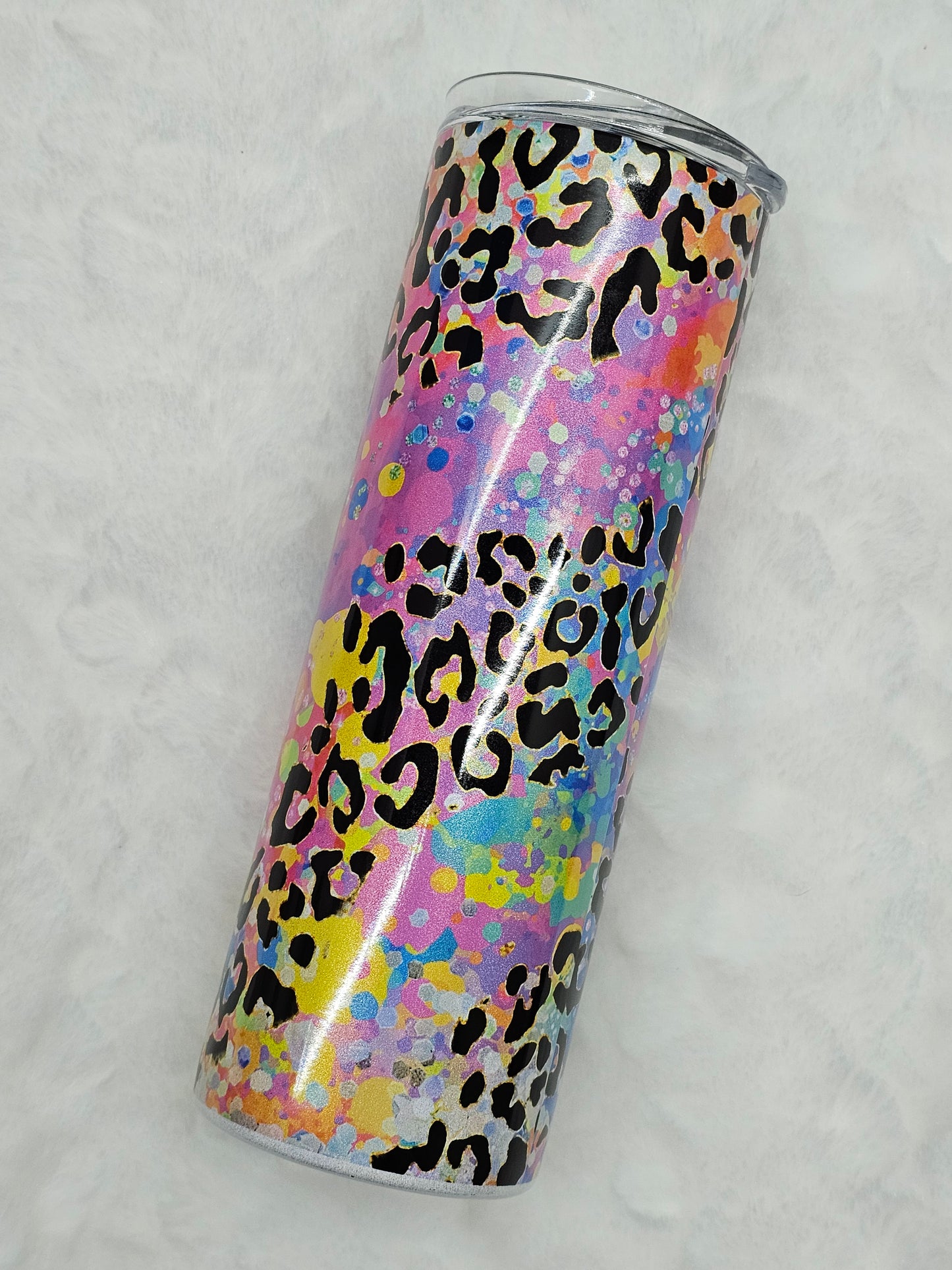 20 oz Vibrant Leopard Print Tracks Sublimation Tumbler