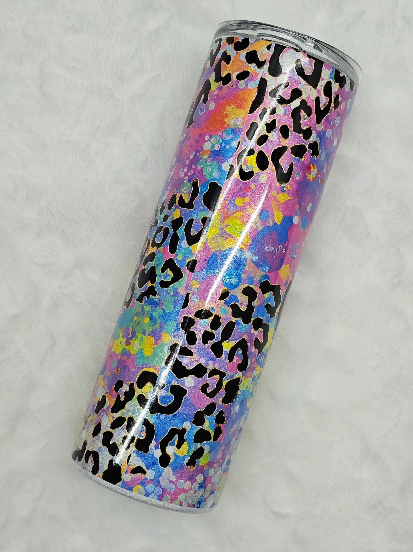 20 oz Vibrant Leopard Print Tracks Sublimation Tumbler