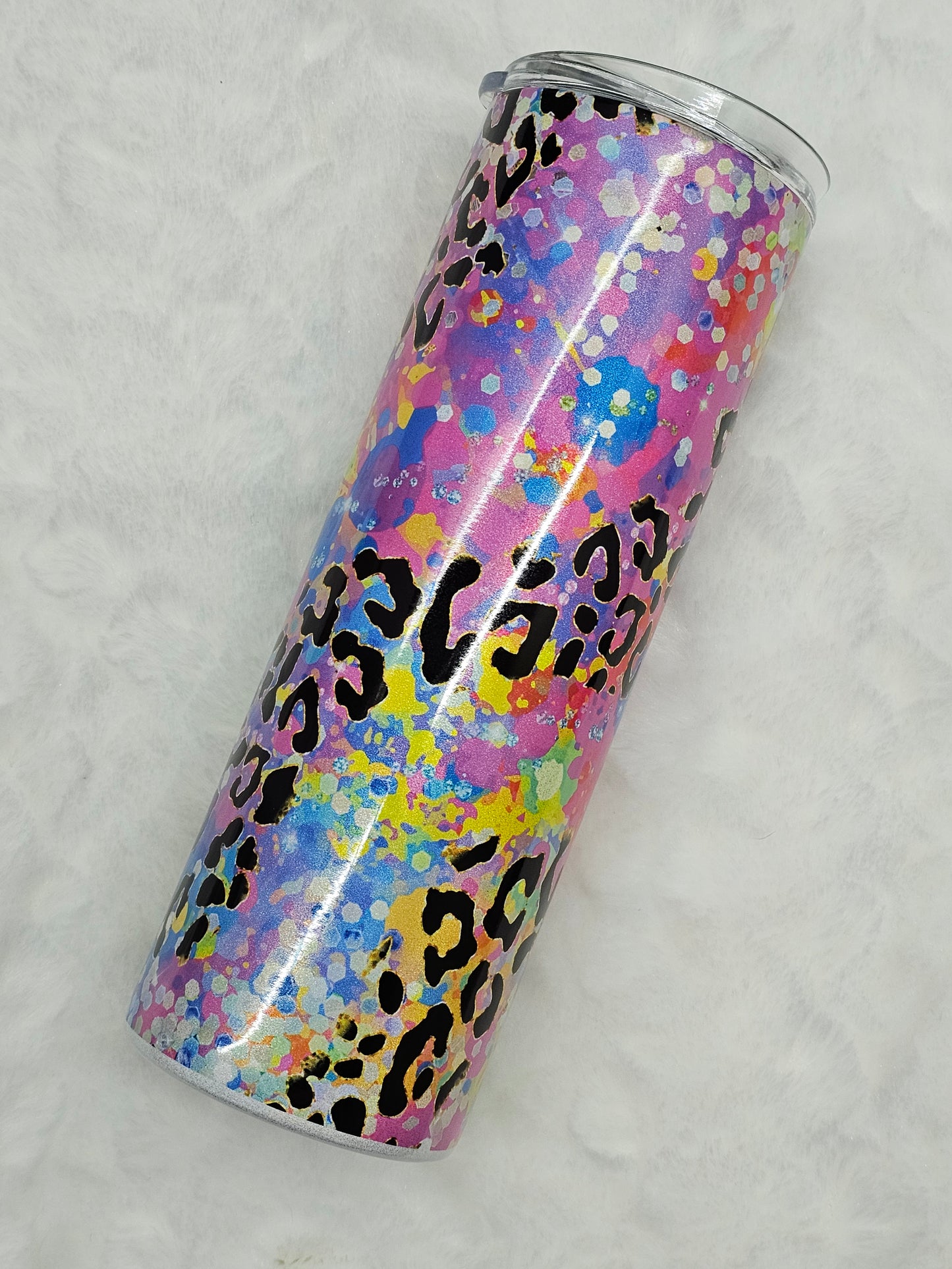 20 oz Vibrant Leopard Print Tracks Sublimation Tumbler