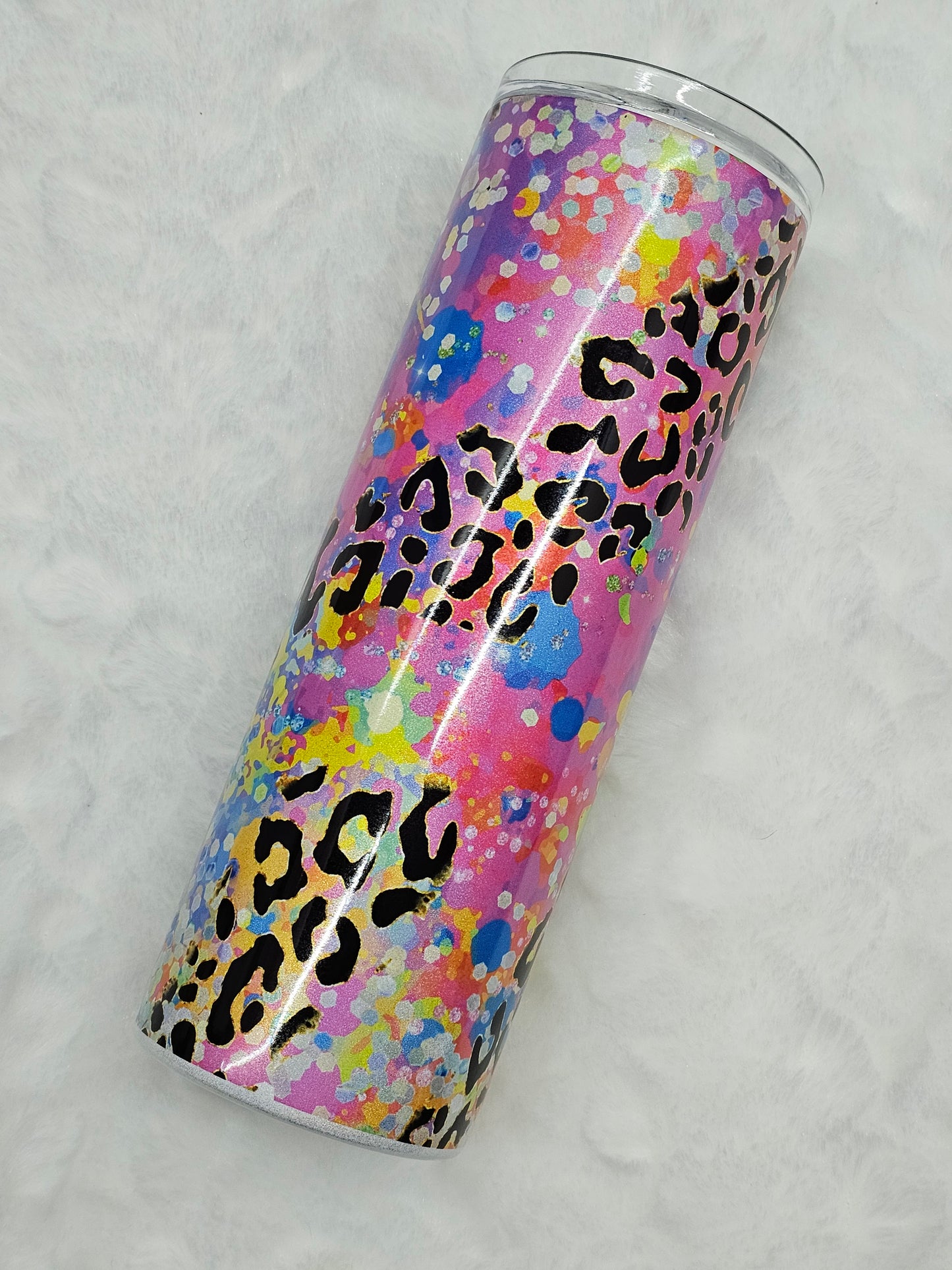 20 oz Vibrant Leopard Print Tracks Sublimation Tumbler