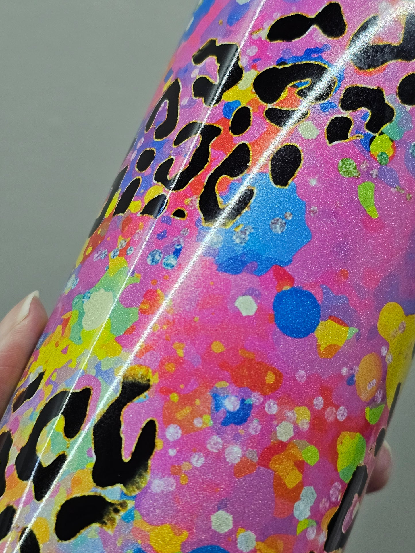 20 oz Vibrant Leopard Print Tracks Sublimation Tumbler