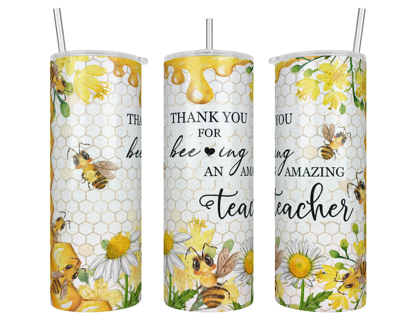 20 oz Holographic Thank You For Beeing An Amazing Teacher Sublimation Tumbler