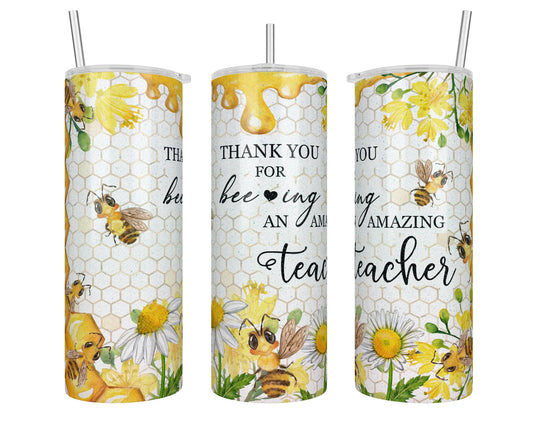 20 oz Holographic Thank You For Beeing An Amazing Teacher Sublimation Tumbler