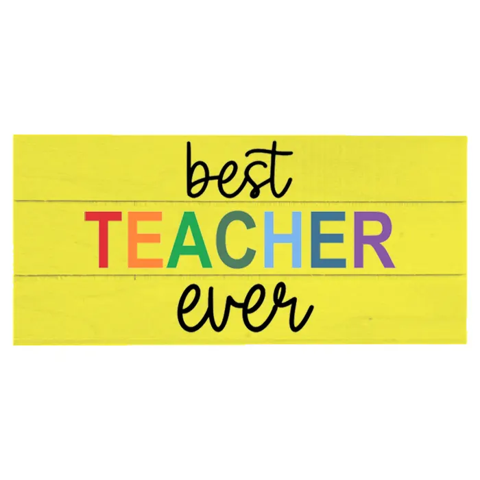 Best Teacher Ever Holiday Wood Mini Crate