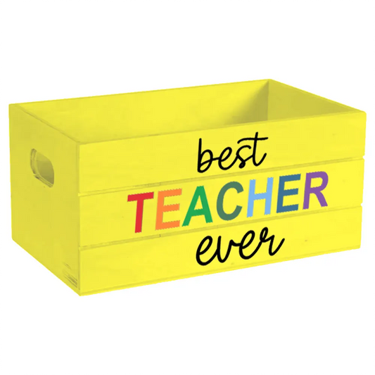 Best Teacher Ever Holiday Wood Mini Crate