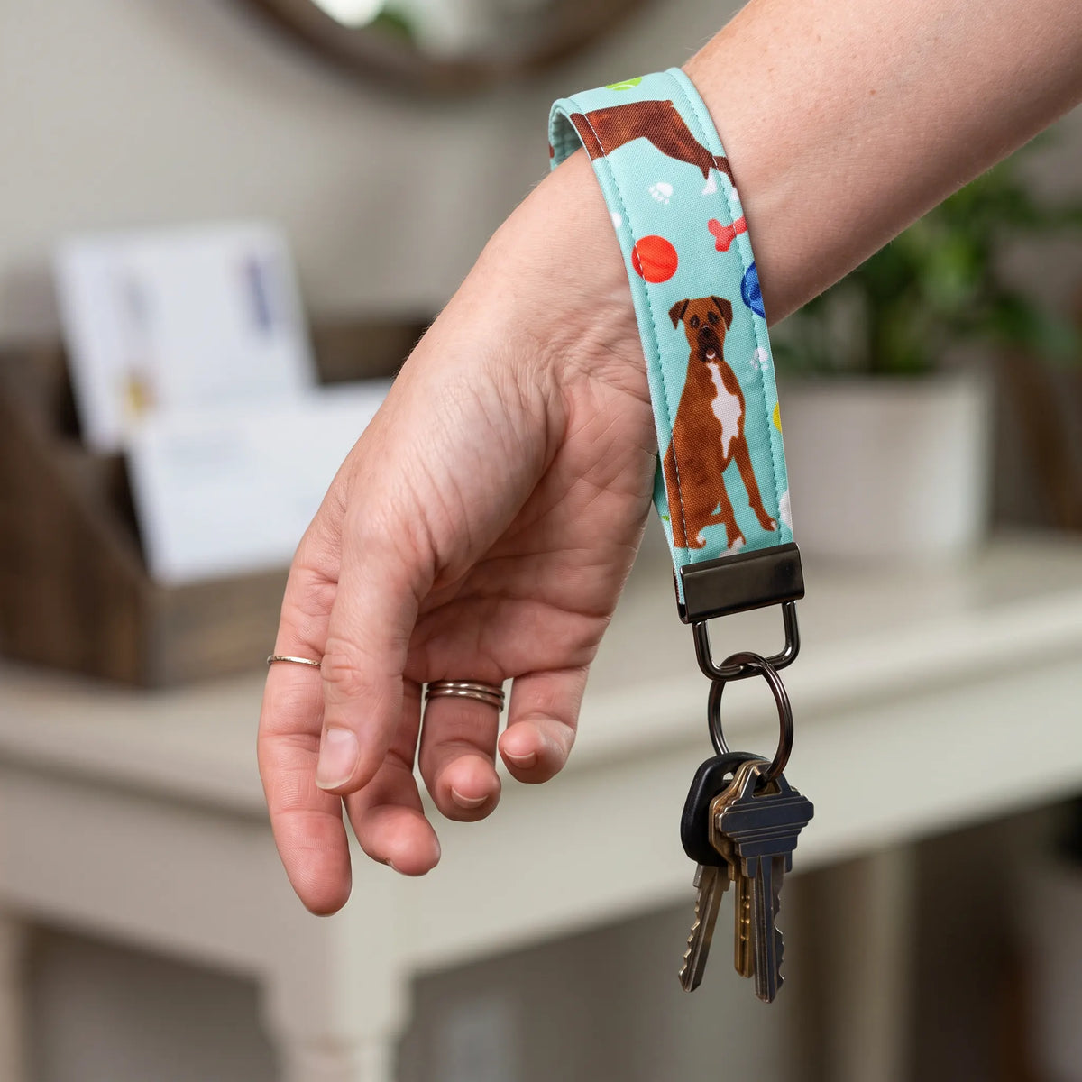 Boxer Dog Chew Toys Keychain Wristlet