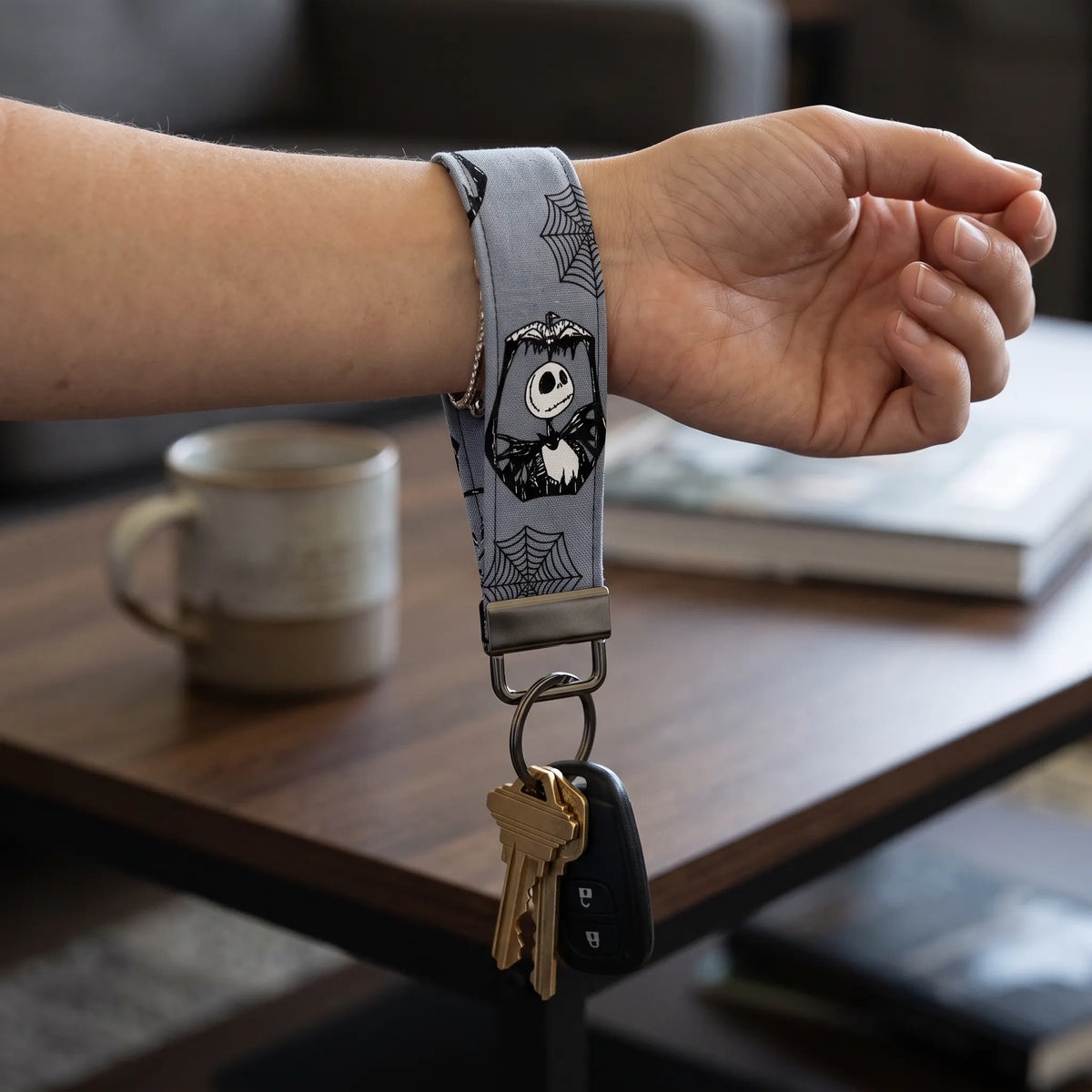 Jack Skellington Spiderweb Keychain Wristlet