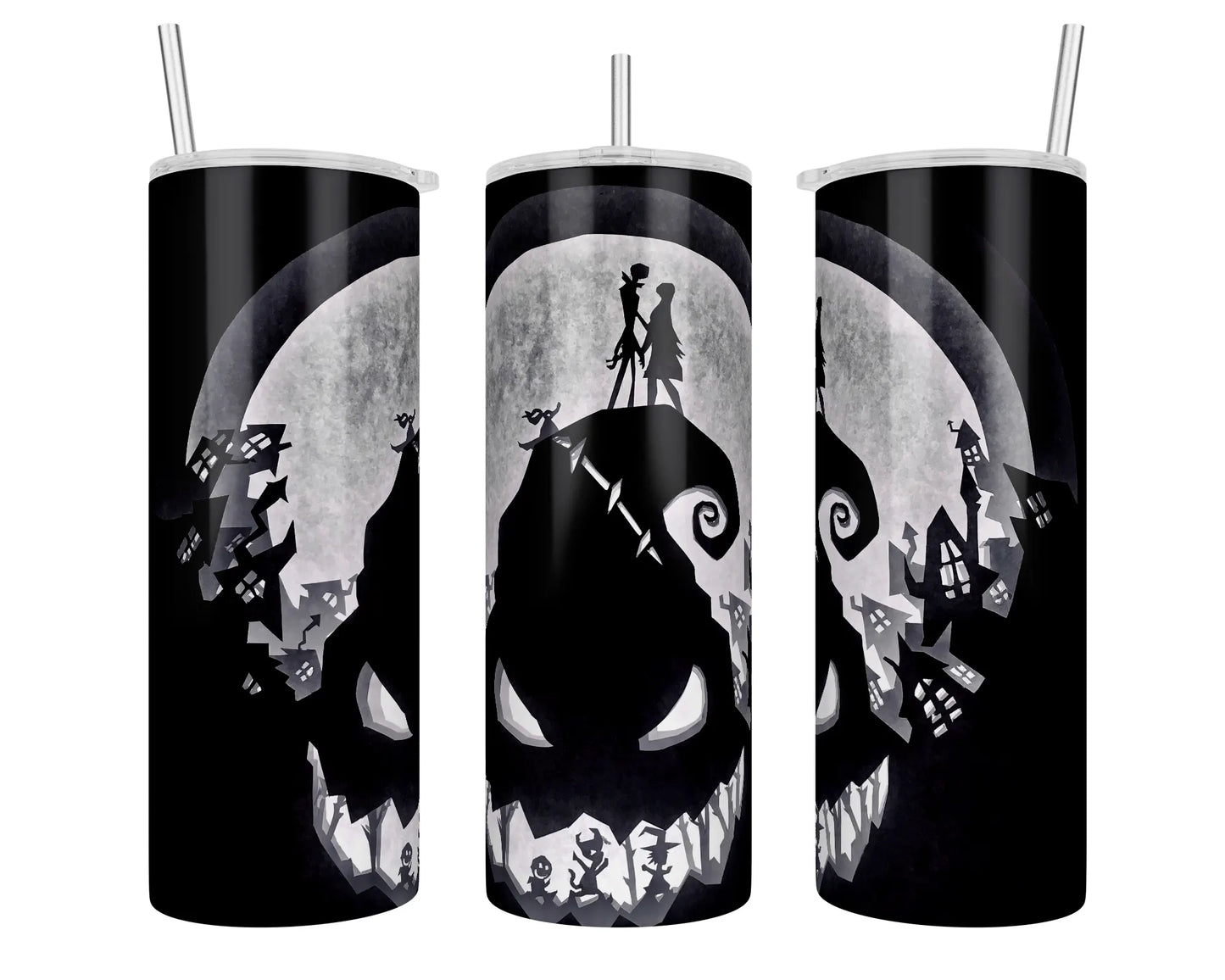 20 oz Skinny Oogie Boogie Mountain Glow-in-the-Dark Green Sublimation Tumbler - Imperfect