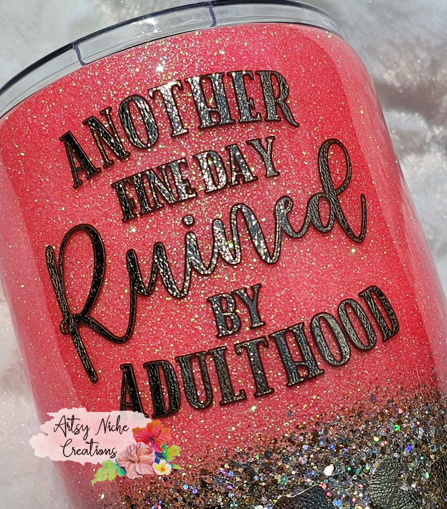 20 oz Modern Curve Another Fine Day Ruined Coral & Gold Ombre Leopard Print Epoxy Tumbler