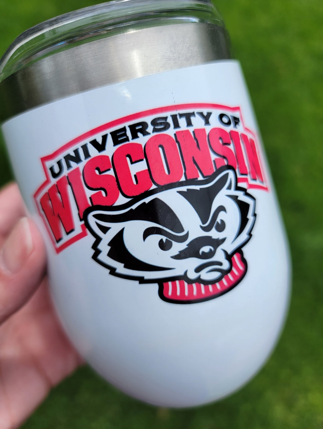 12 oz Sublimation Wine Tumbler University of Wisconsin - Imperfect