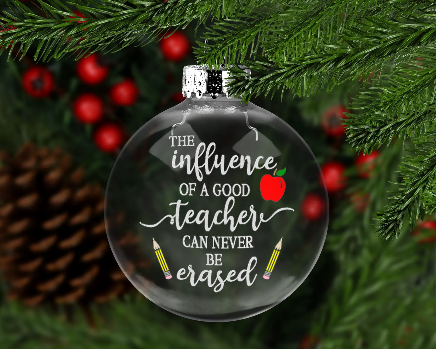 The Influence of a Good Teacher Double Pencil Christmas Ornament