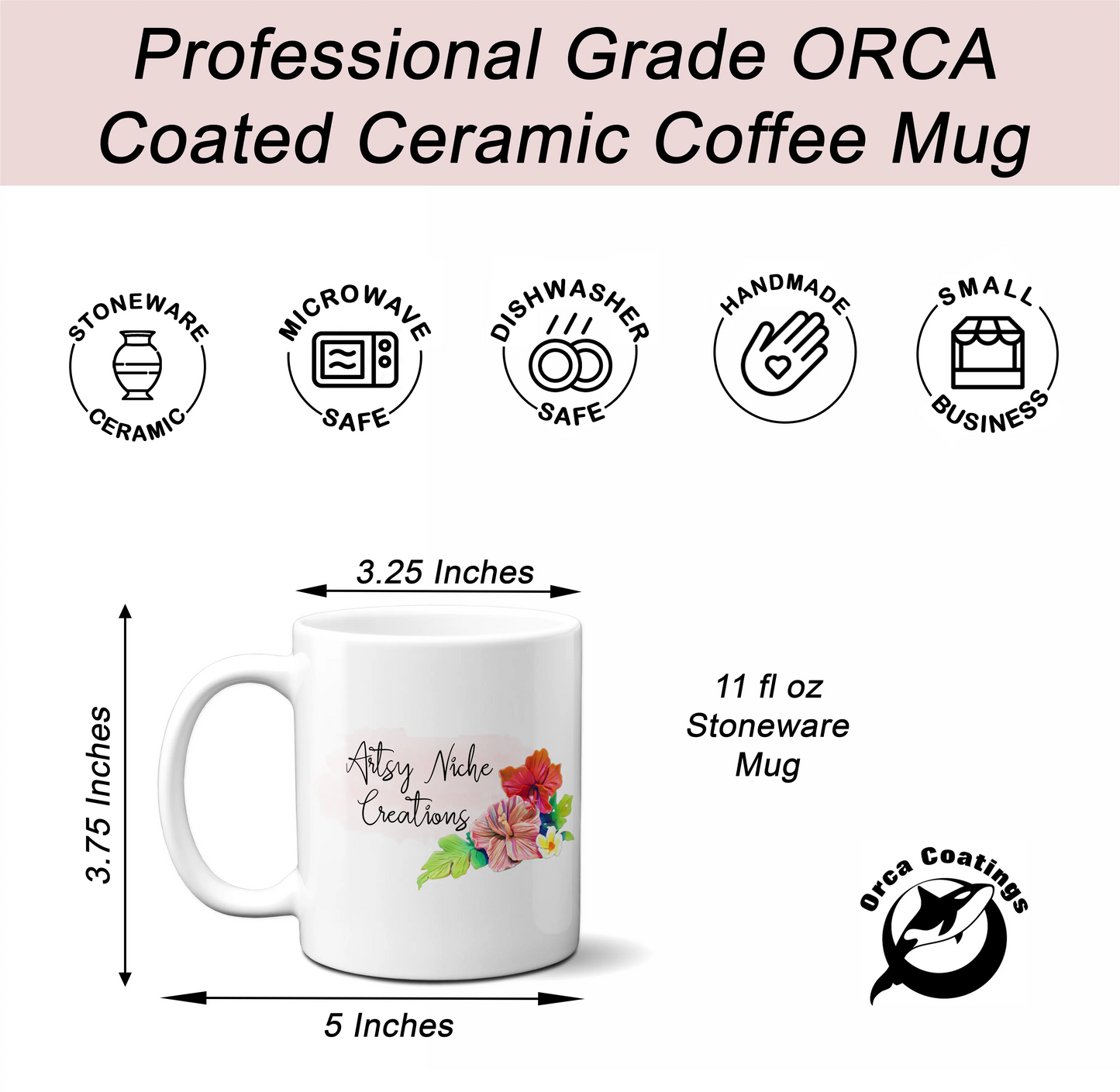 11 oz Hot Chocolate Winter Scene Wrap ORCA Coated Dishwasher Safe Coffee Mug