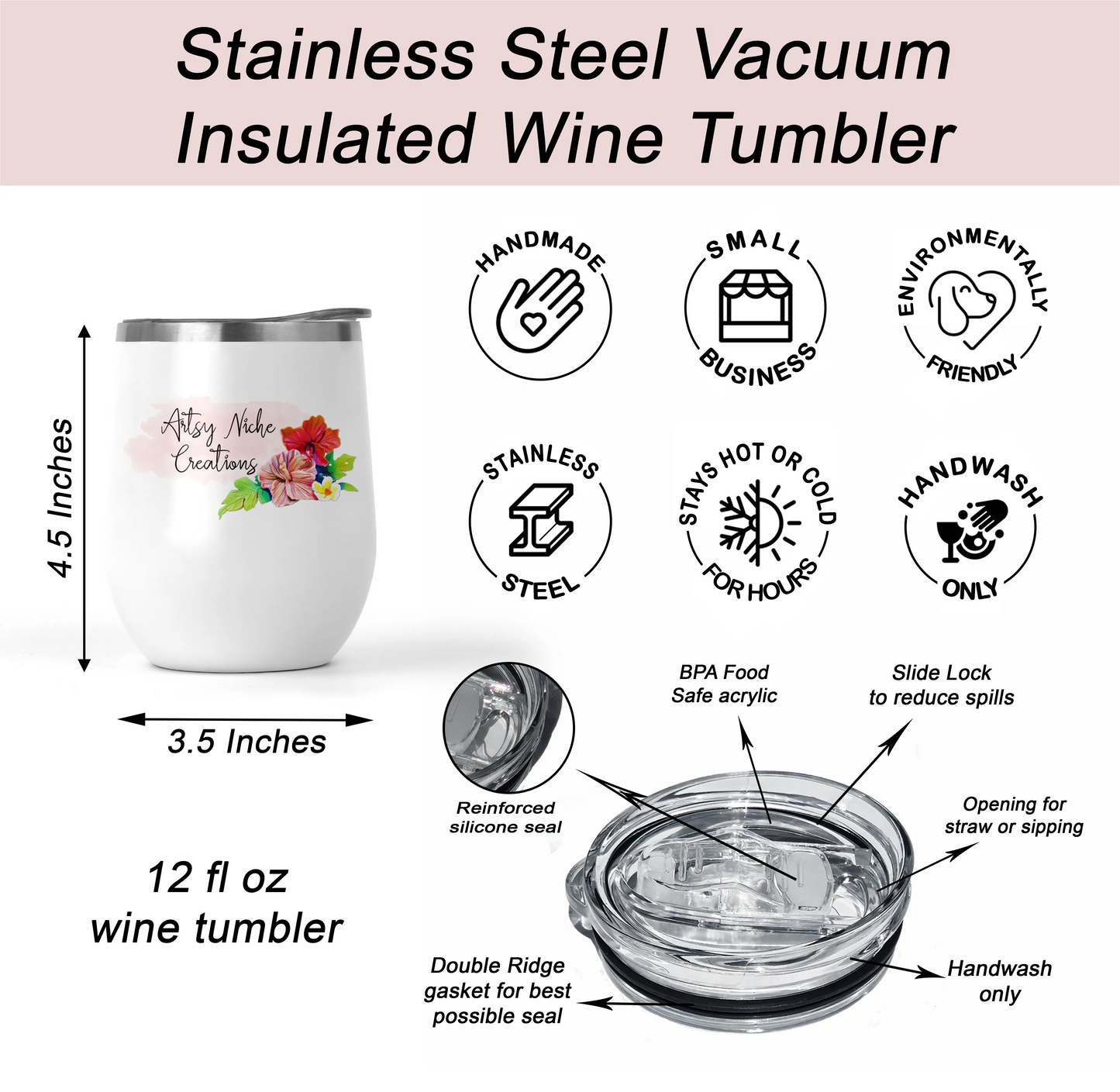 12 oz Sublimation Wine Tumbler Sips About To Go Down