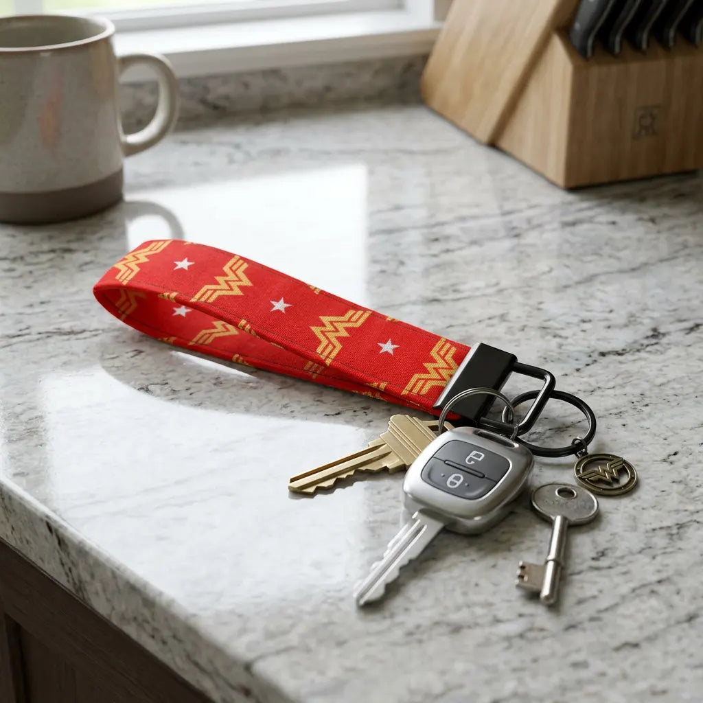 Retro Wonder Woman Logo Keychain Wristlet