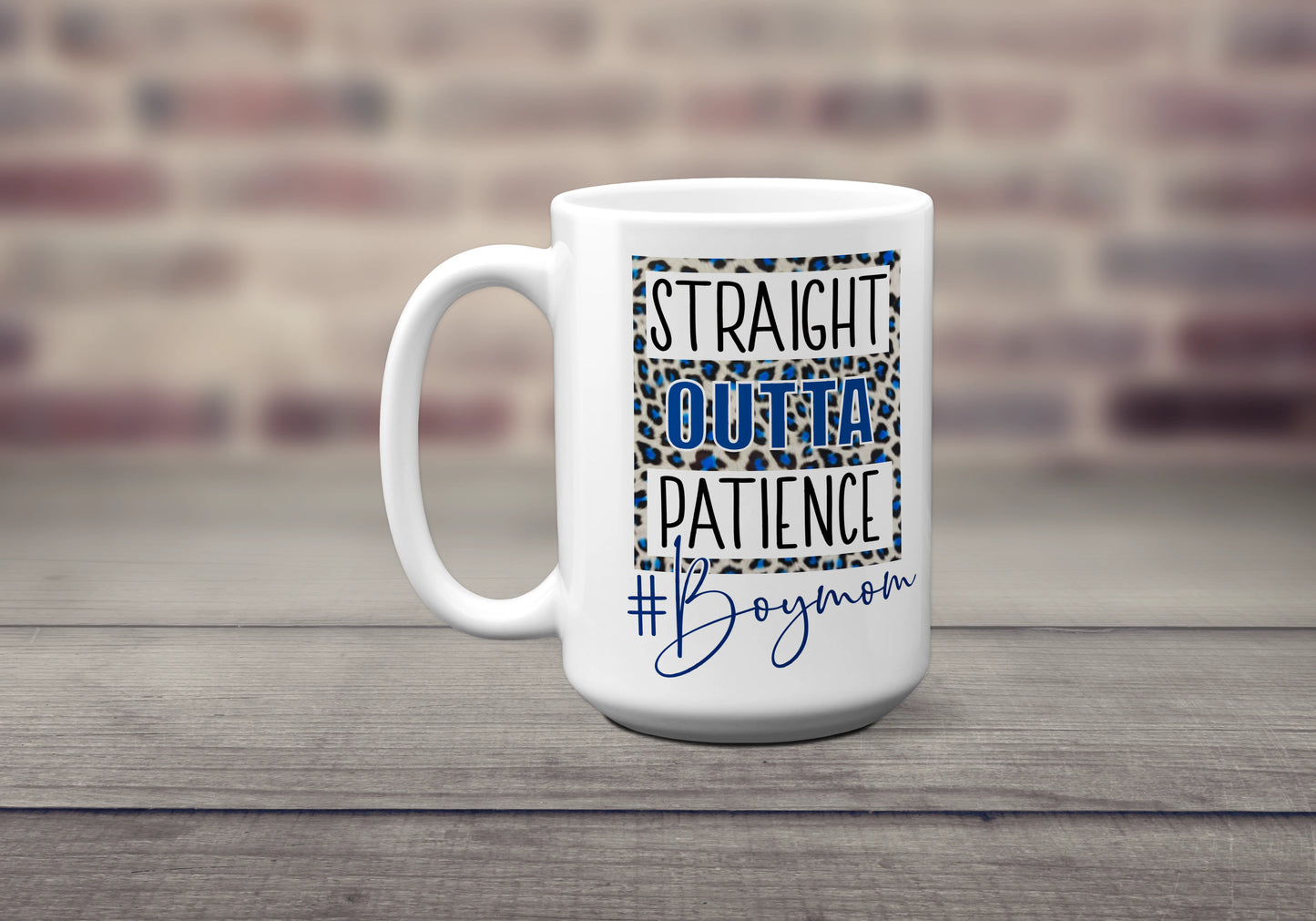 15 oz Right Hand Straight Outta Patience #Boy Mom Sublimation Mug - Imperfect
