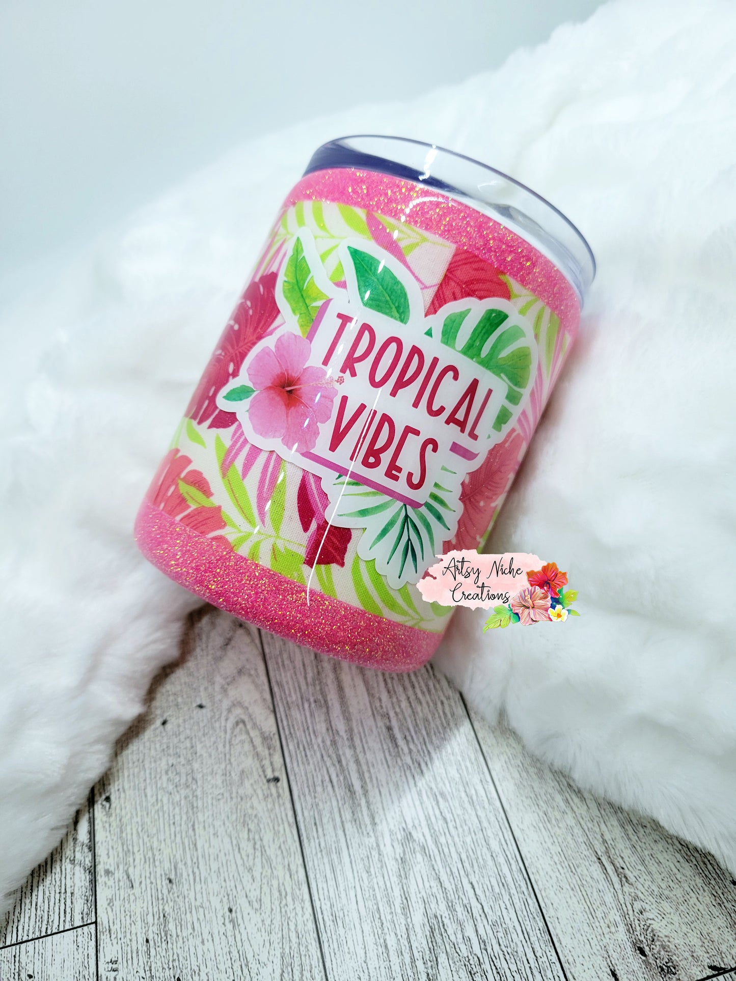 17 oz Summer Tropical Vibes Epoxy Tumbler