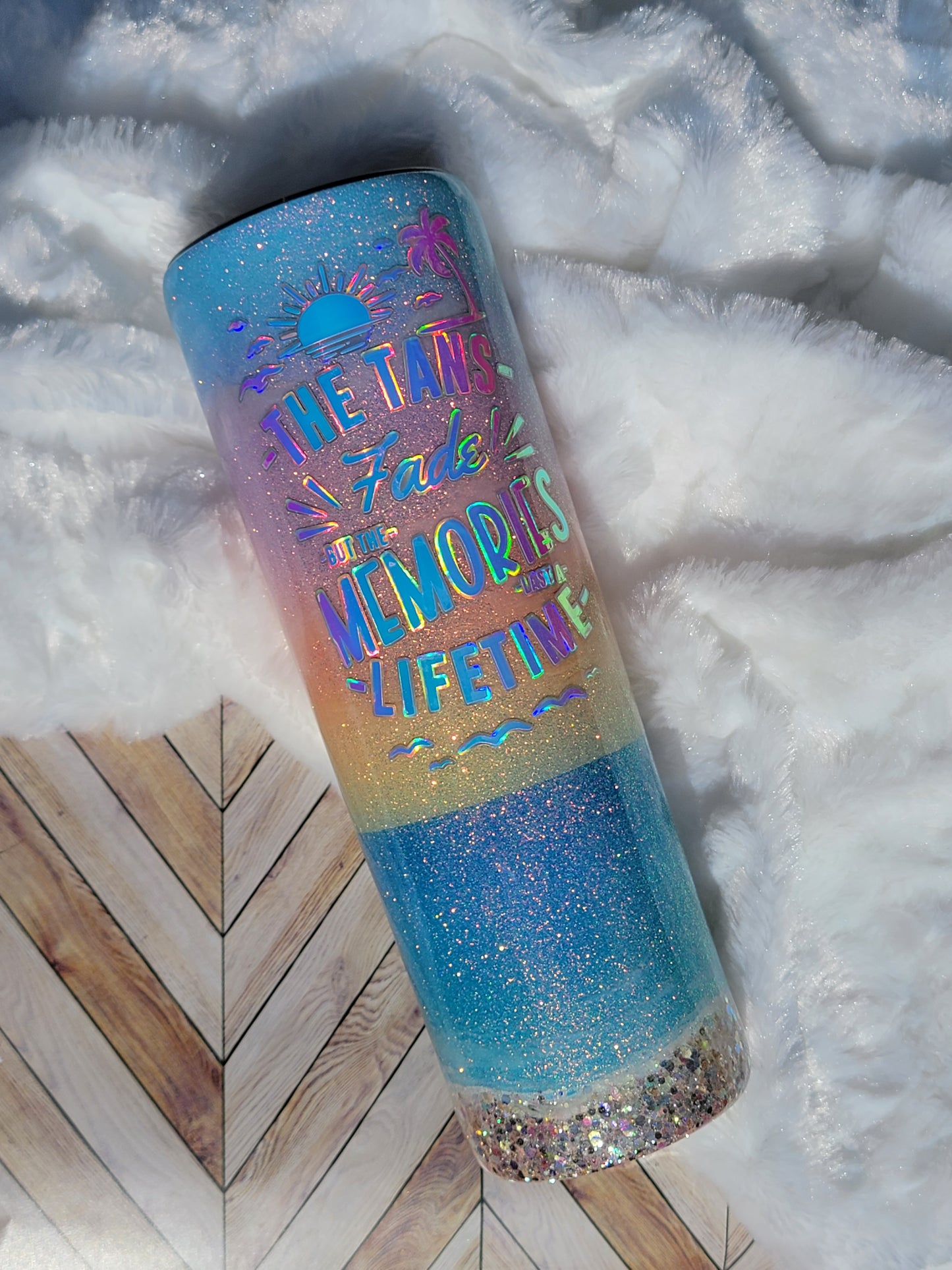 30 oz Tapered Tans Fade Memories Last A Lifetime Epoxy Tumbler