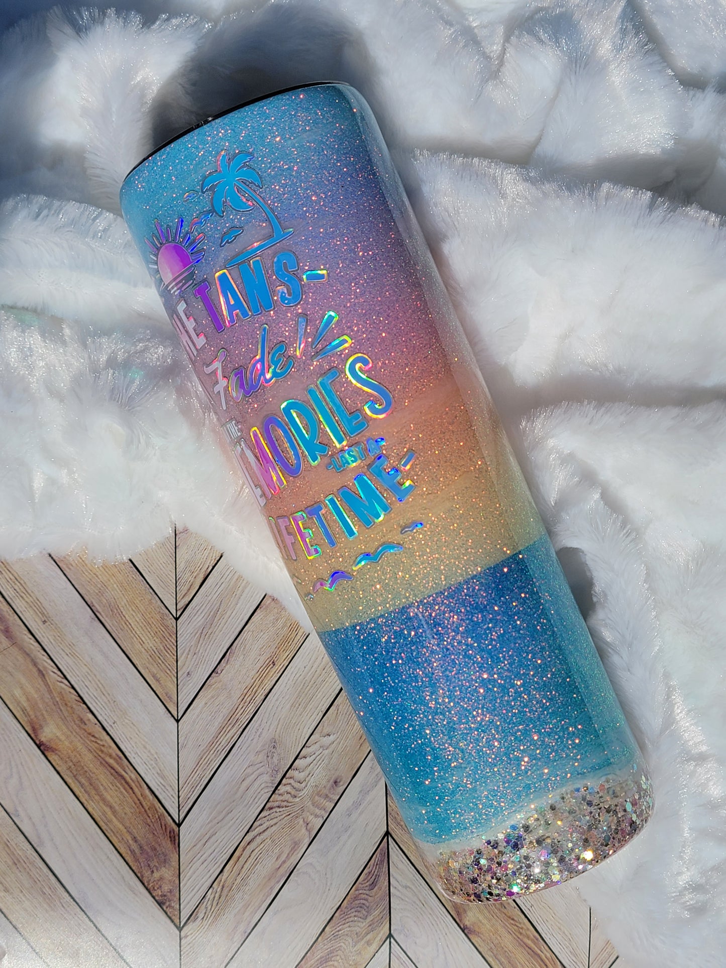 30 oz Tapered Tans Fade Memories Last A Lifetime Epoxy Tumbler