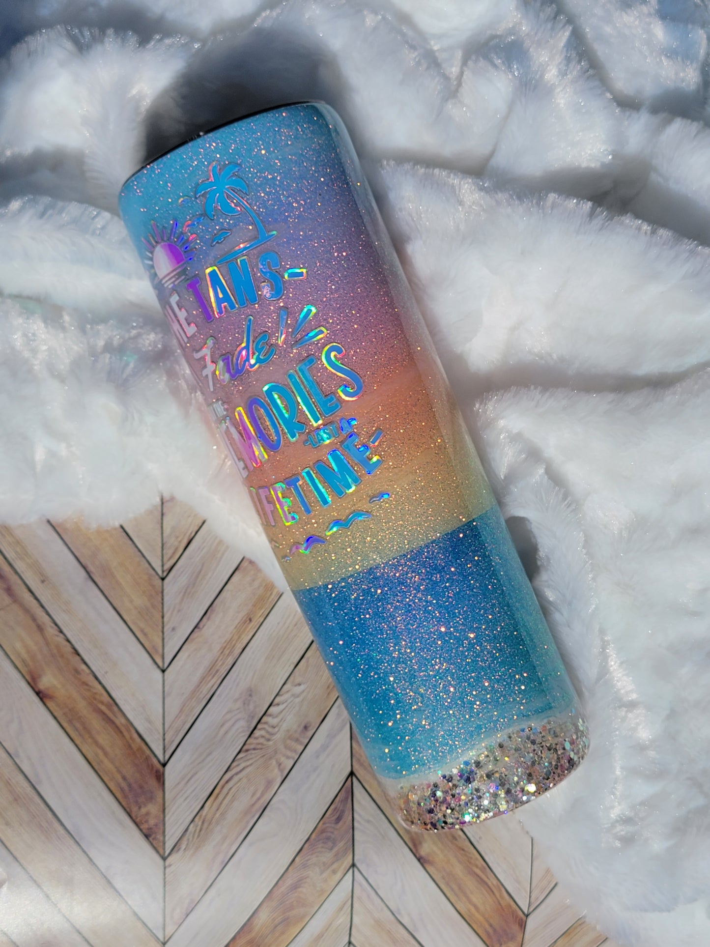 30 oz Tapered Tans Fade Memories Last A Lifetime Epoxy Tumbler