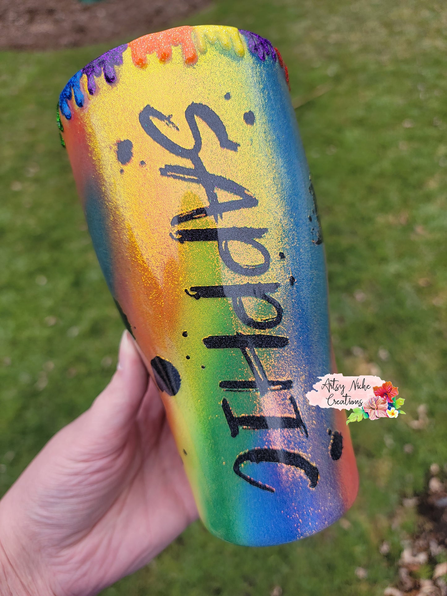 30 oz Modern Curve Double Peekaboo Airbrush Rainbow Sapphic Jeep Epoxy Tumbler