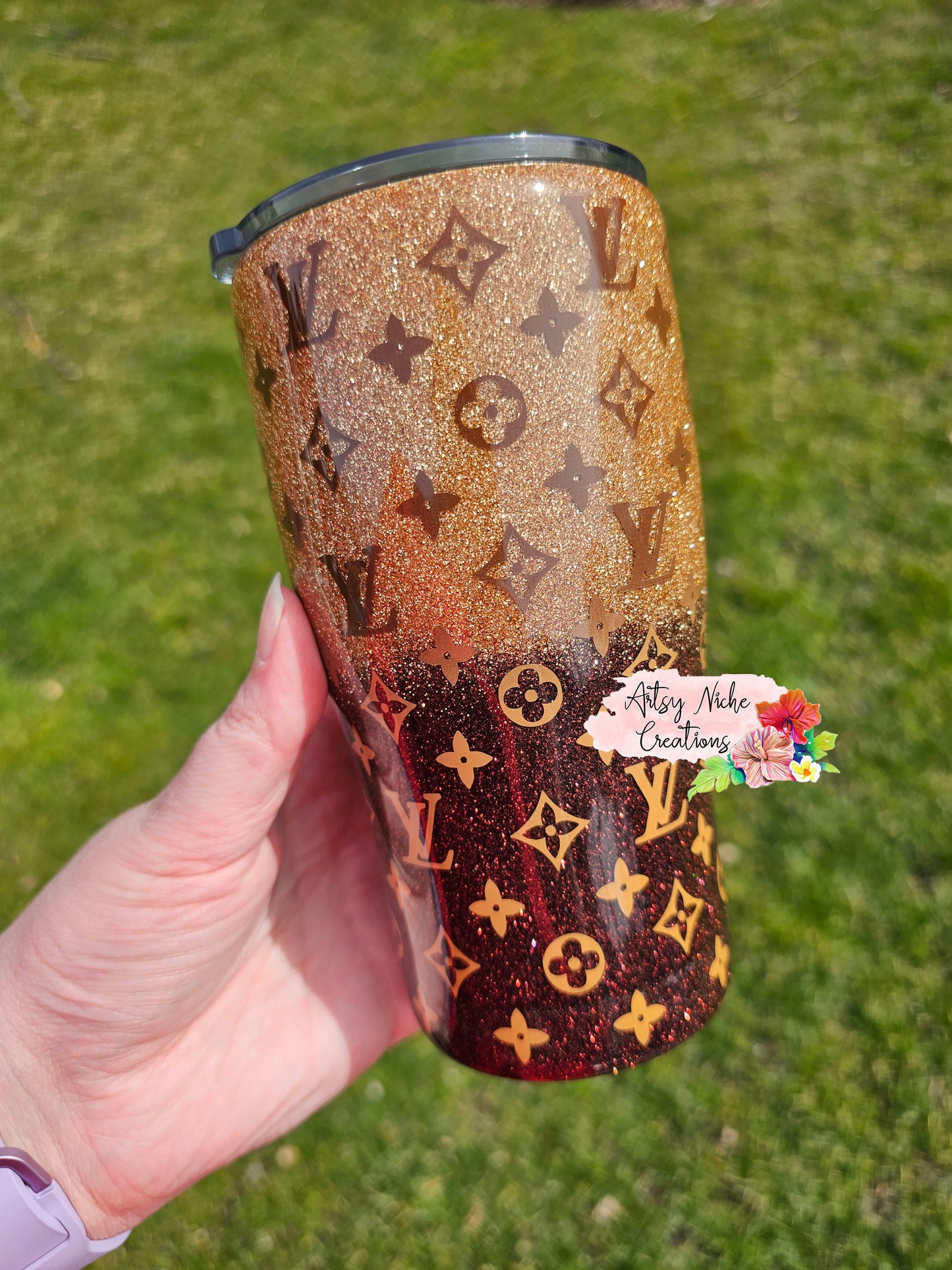 20 oz Modern Curve Louis Vuitton Ombre Epoxy Tumbler