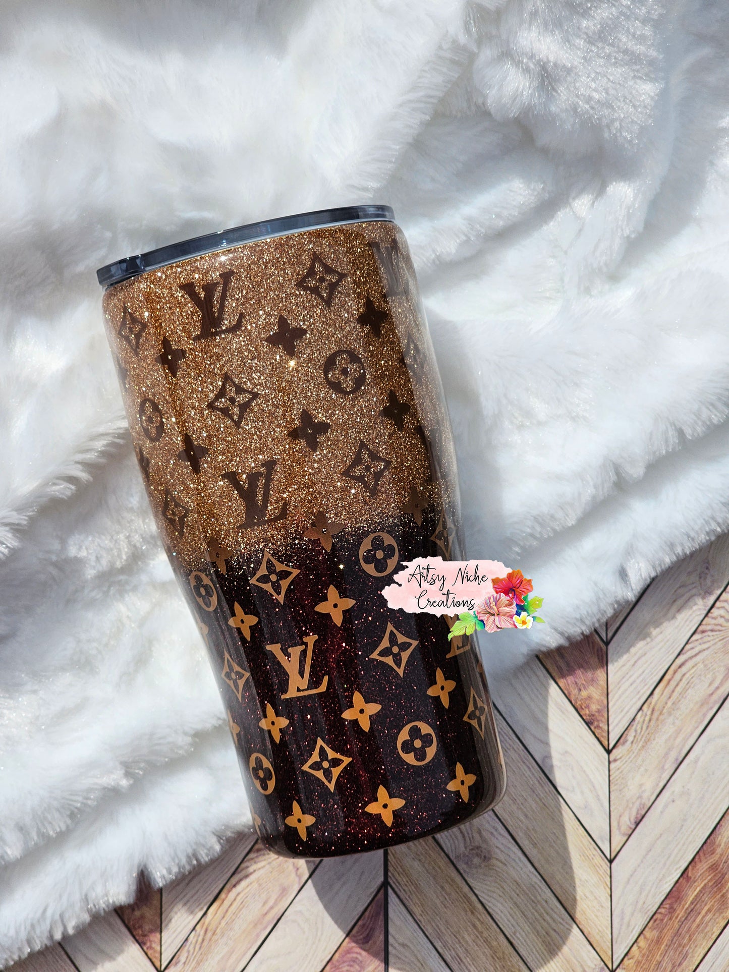 20 oz Modern Curve Louis Vuitton Ombre Epoxy Tumbler