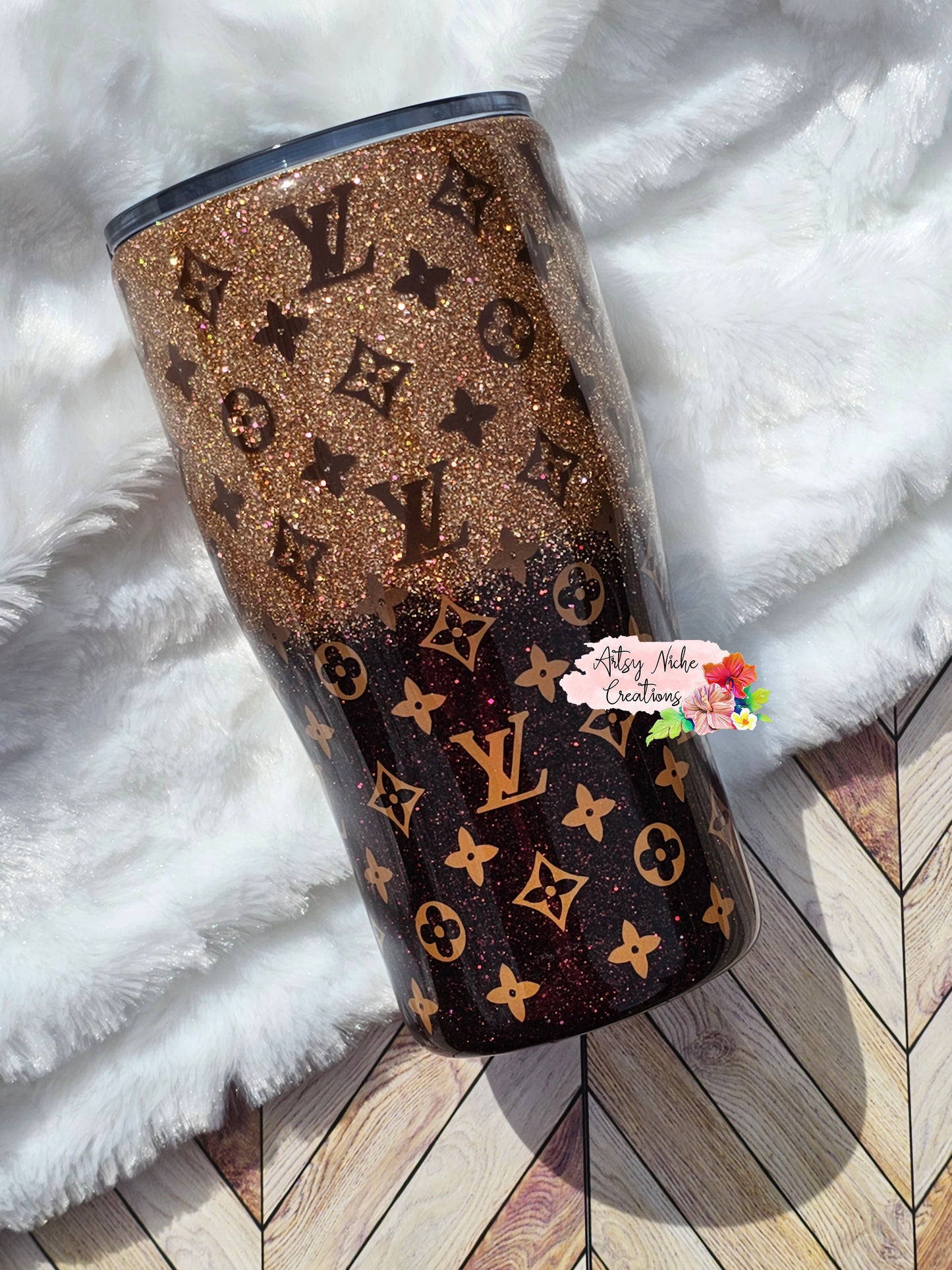 20 oz Modern Curve Louis Vuitton Ombre Epoxy Tumbler
