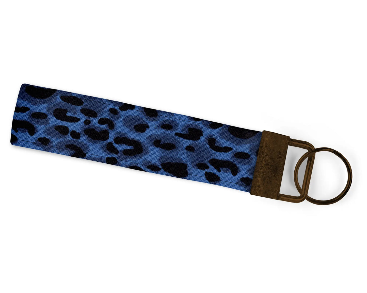 Blue Leopard Wristlet