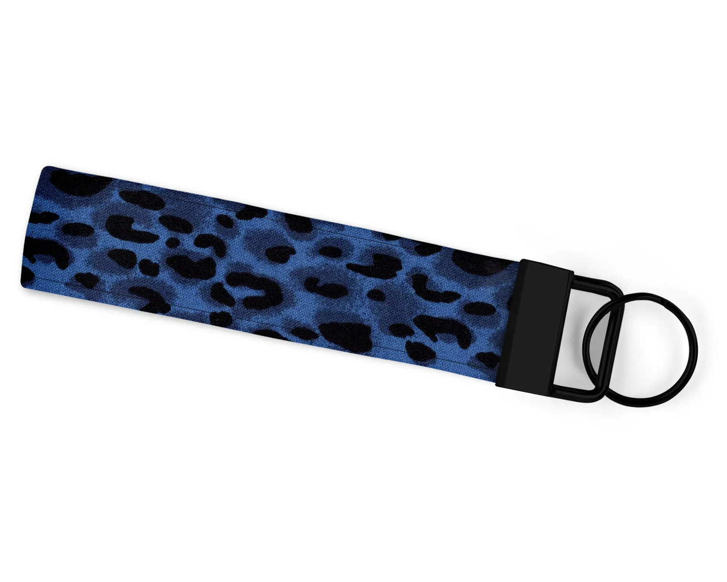 Blue Leopard Wristlet