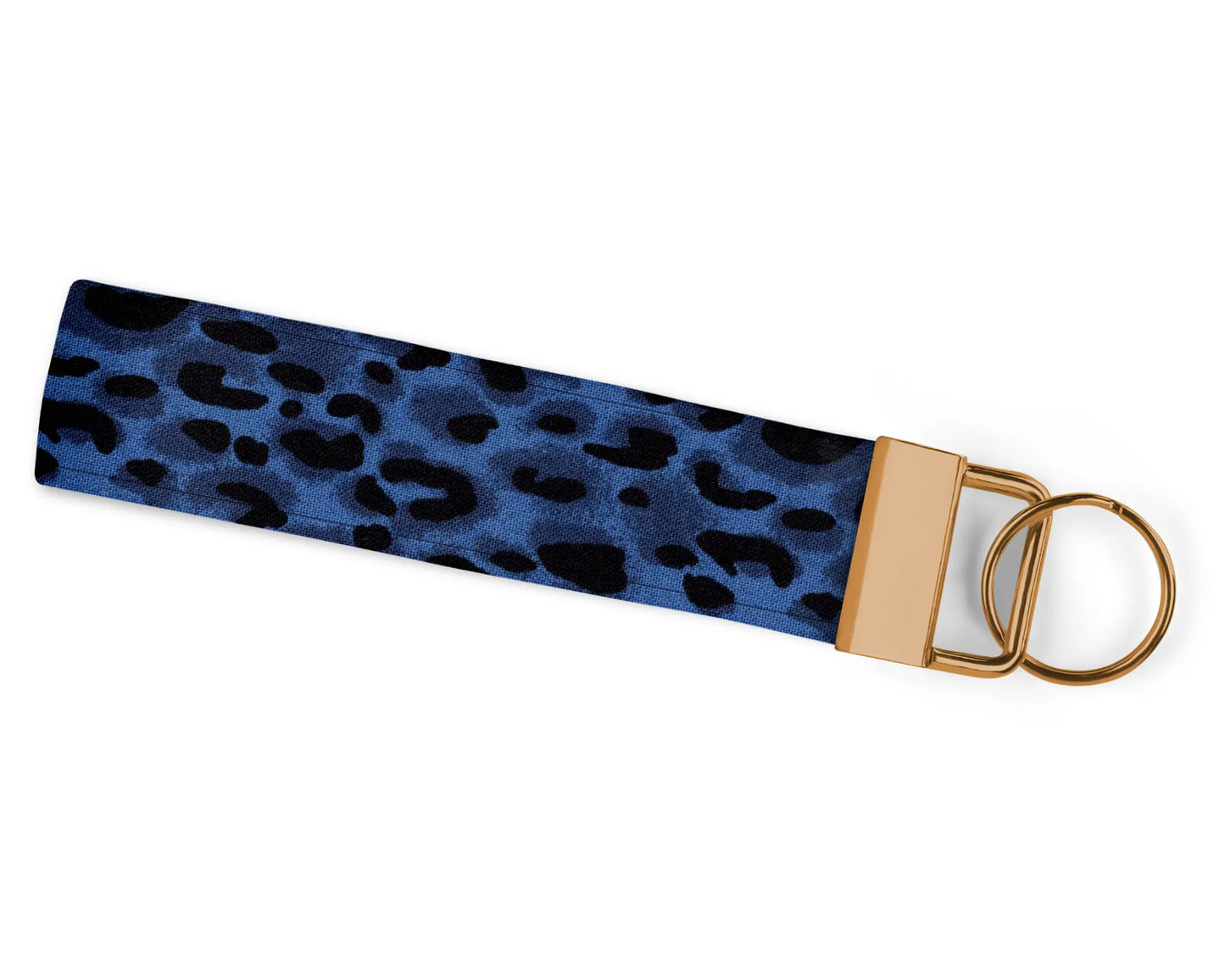 Blue Leopard Wristlet