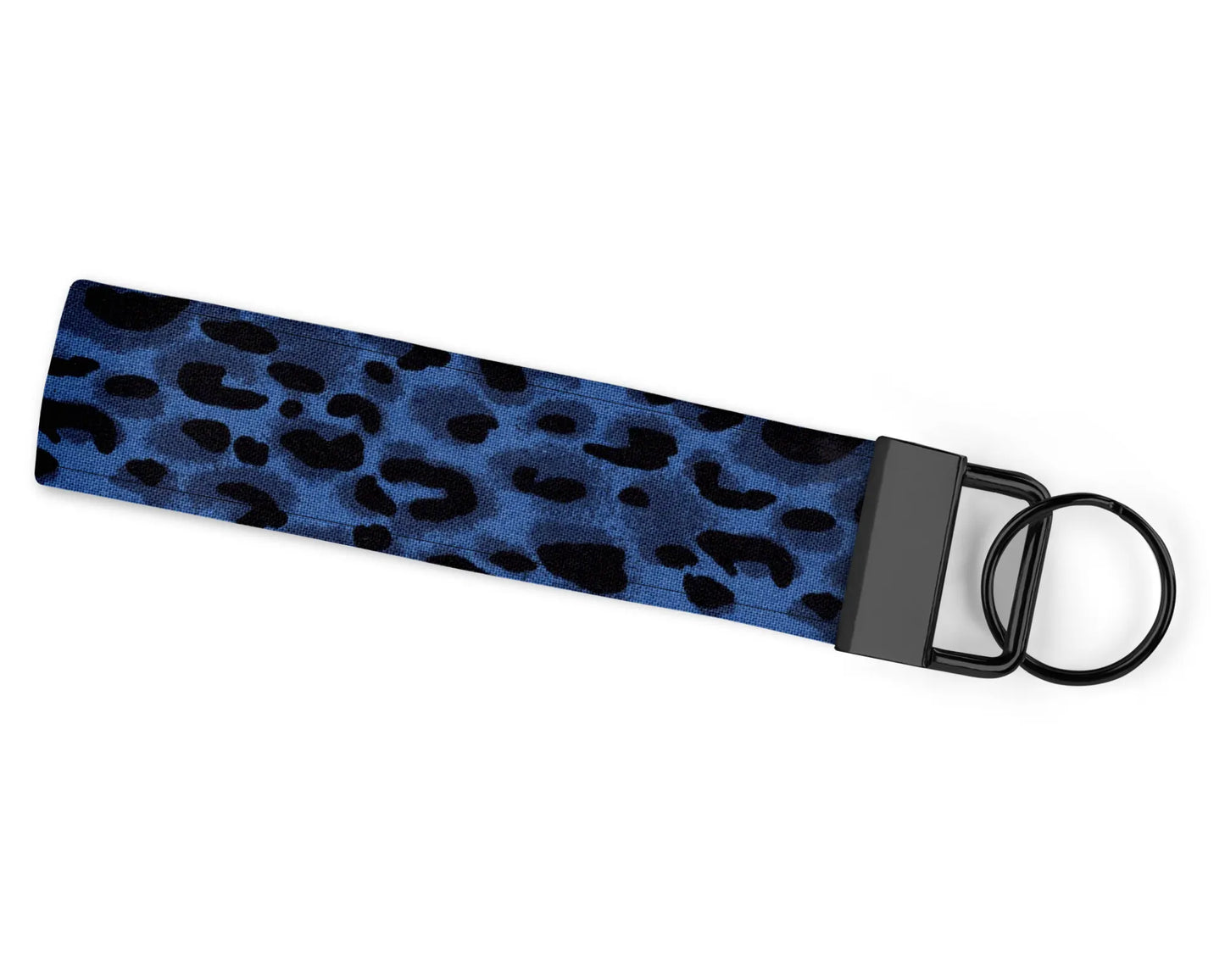 Blue Leopard Wristlet