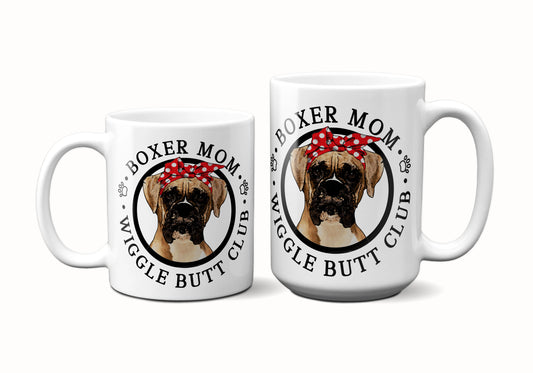 Boxer Mom Female Wiggle Butt Club ORCA Coated Dishwasher Safe Coffee Mug