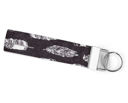 Grey Feathers Wristlet