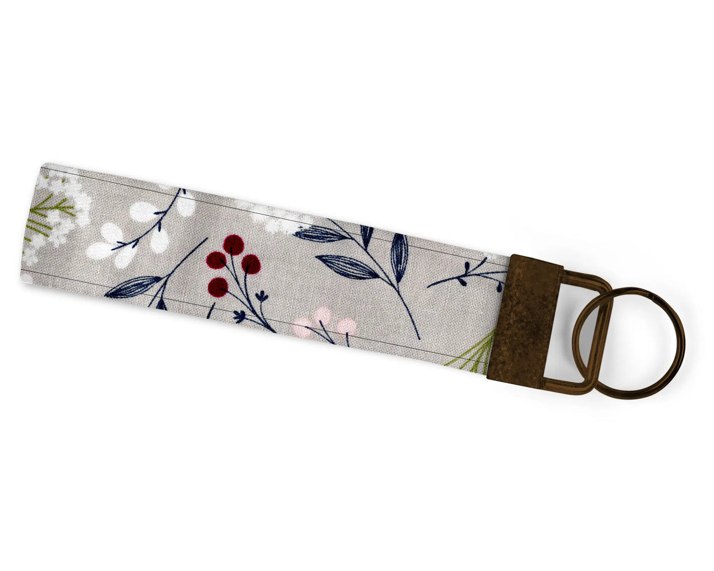 Grey Floral Wristlet