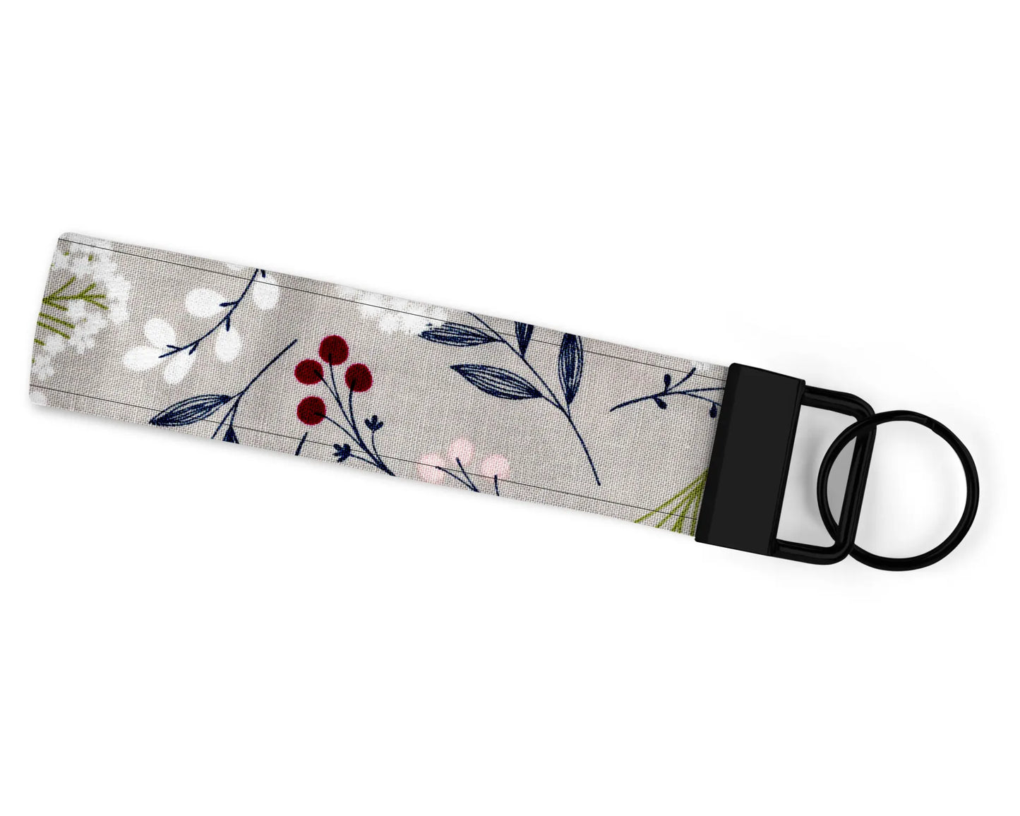Grey Floral Wristlet