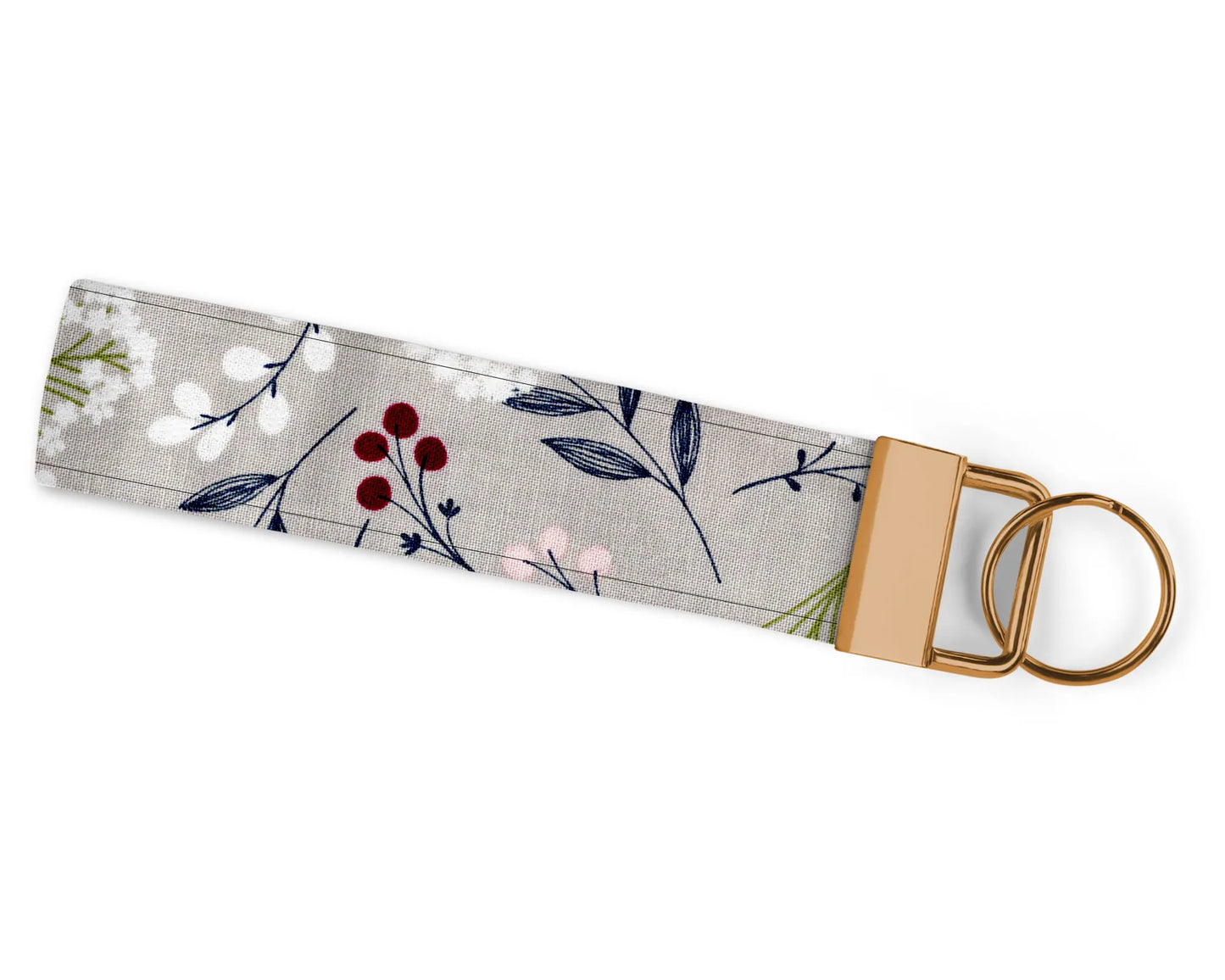 Grey Floral Wristlet
