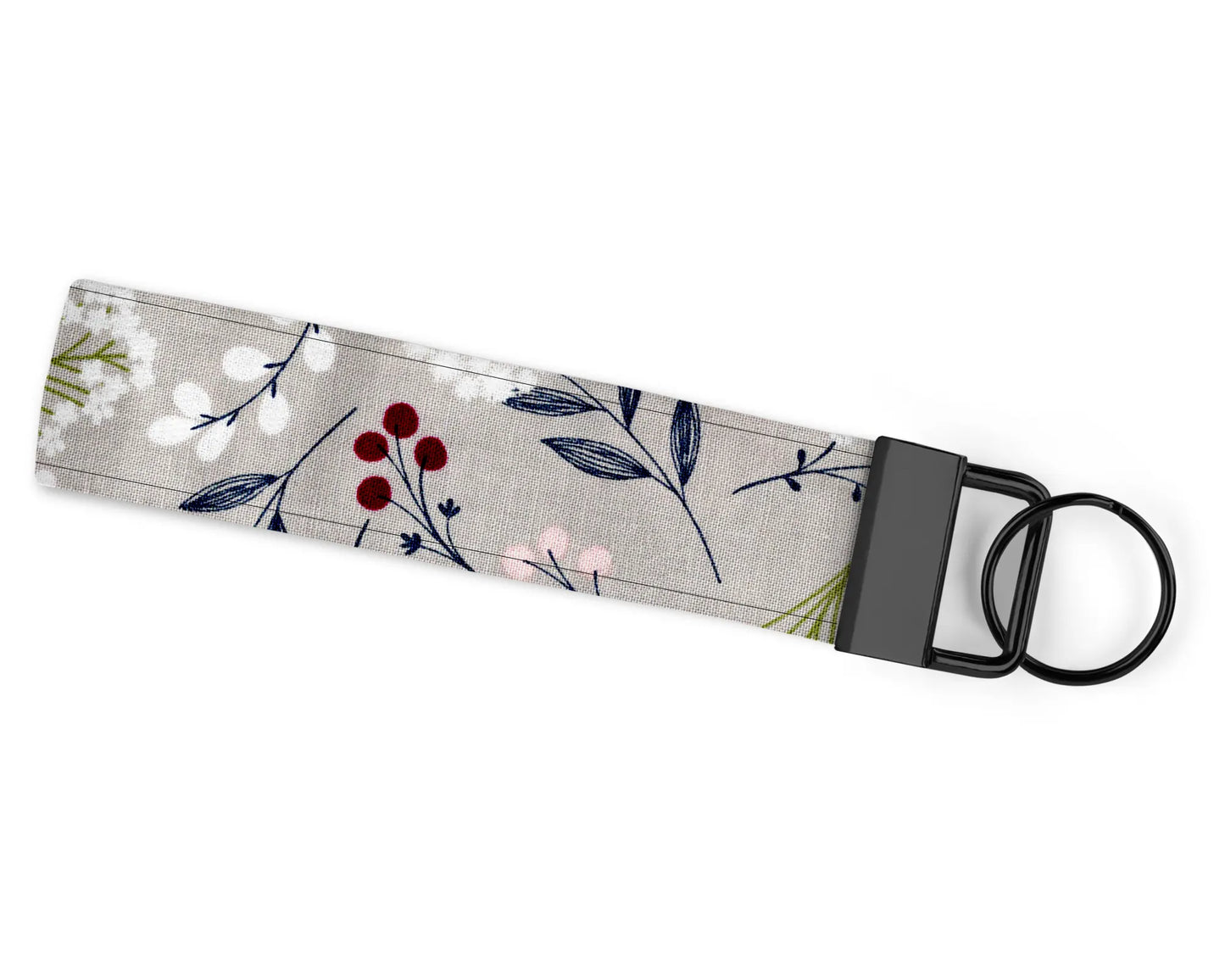 Grey Floral Wristlet