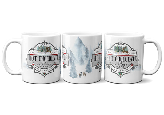 11 oz Hot Chocolate Winter Scene Wrap ORCA Coated Dishwasher Safe Coffee Mug