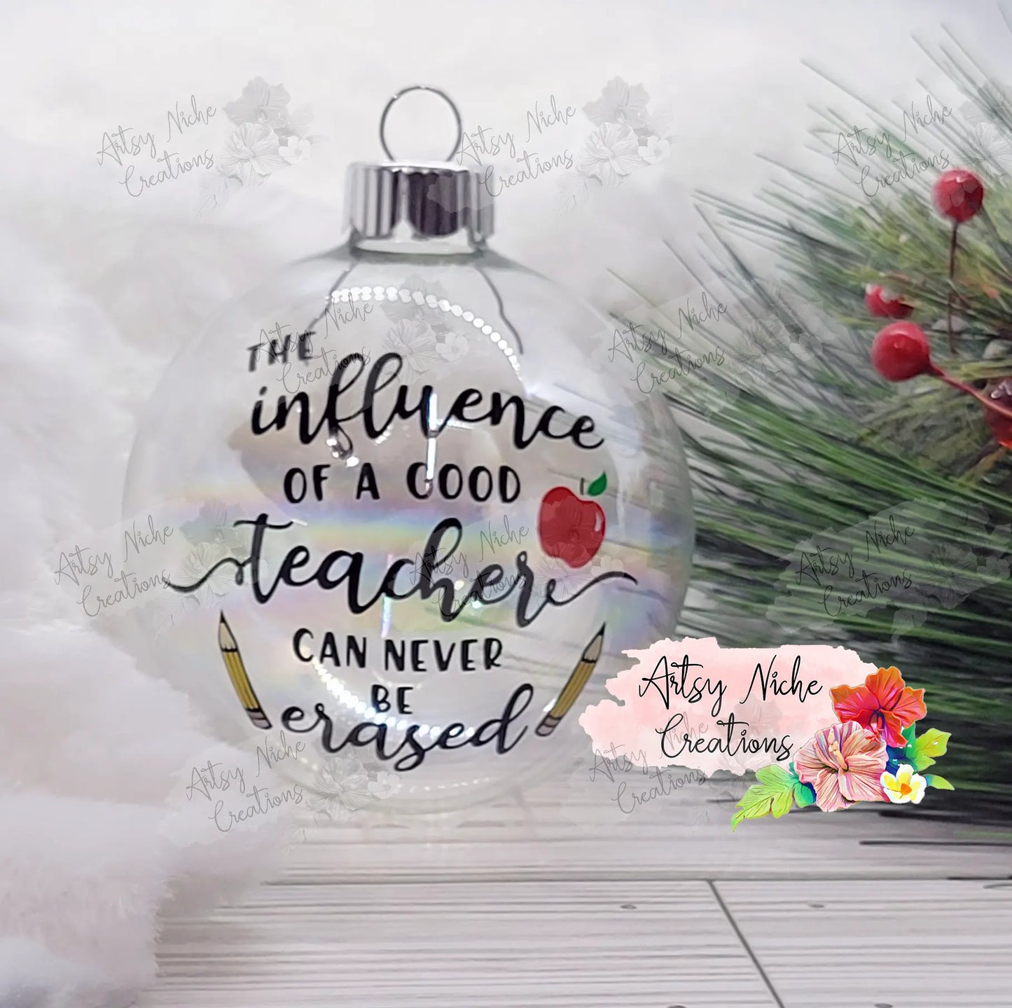 The Influence of a Good Teacher Double Pencil Christmas Ornament