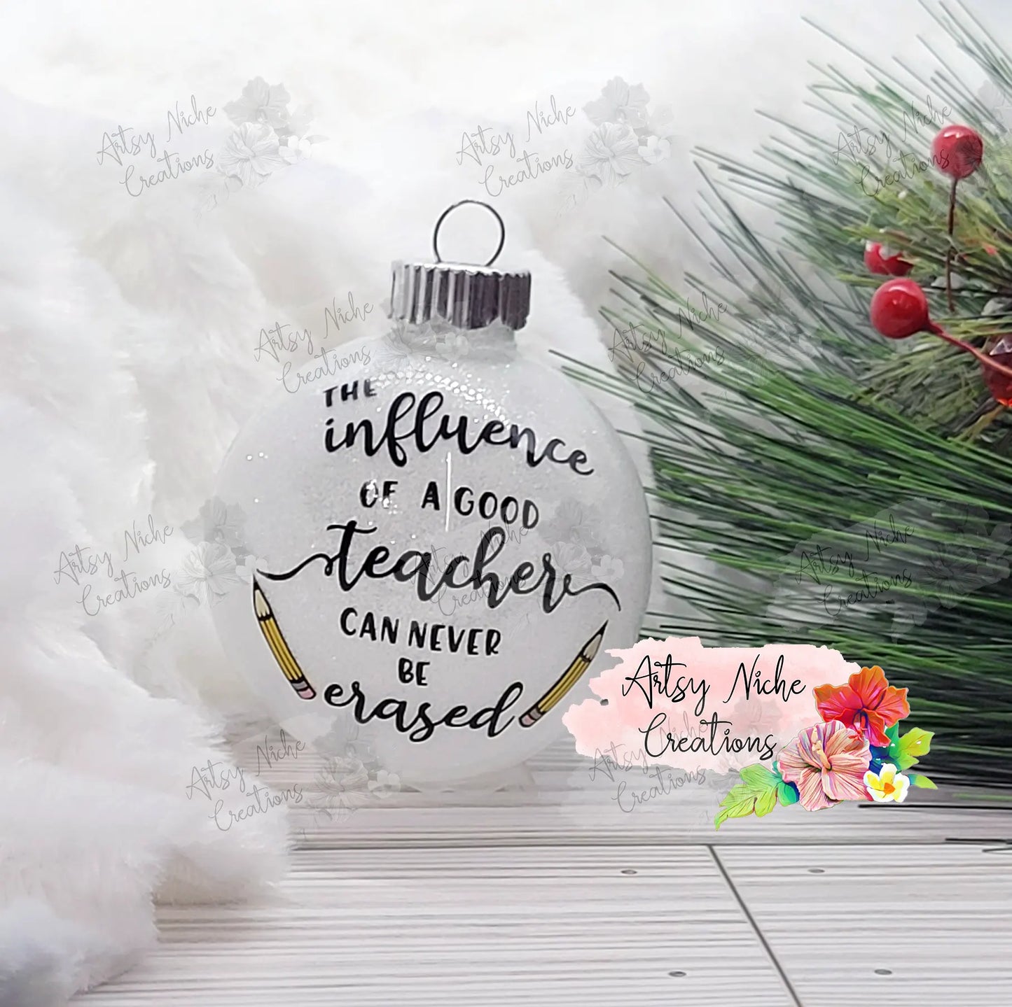 The Influence of a Good Teacher Double Pencil Christmas Ornament