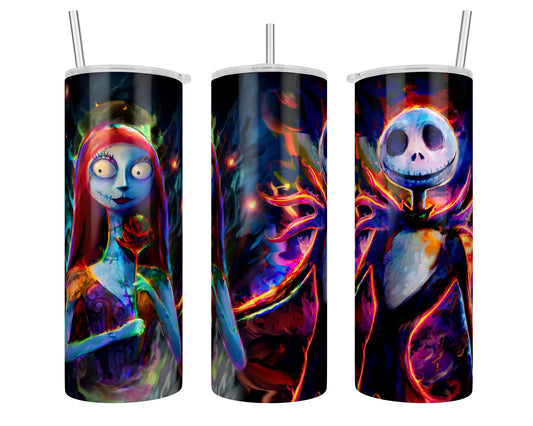 20 oz Skinny Jack & Sally Neon Sublimation Tumbler