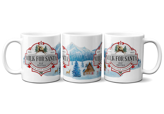 11 oz Milk For Santa Wrap ORCA Coated Dishwasher Safe Coffee Mug