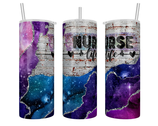 20 oz Skinny Nurse Life Cosmic Sublimation Tumbler
