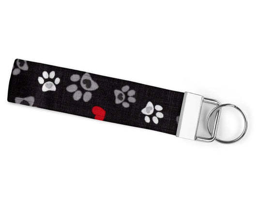 Dog Paw Print and Heart Wristlet