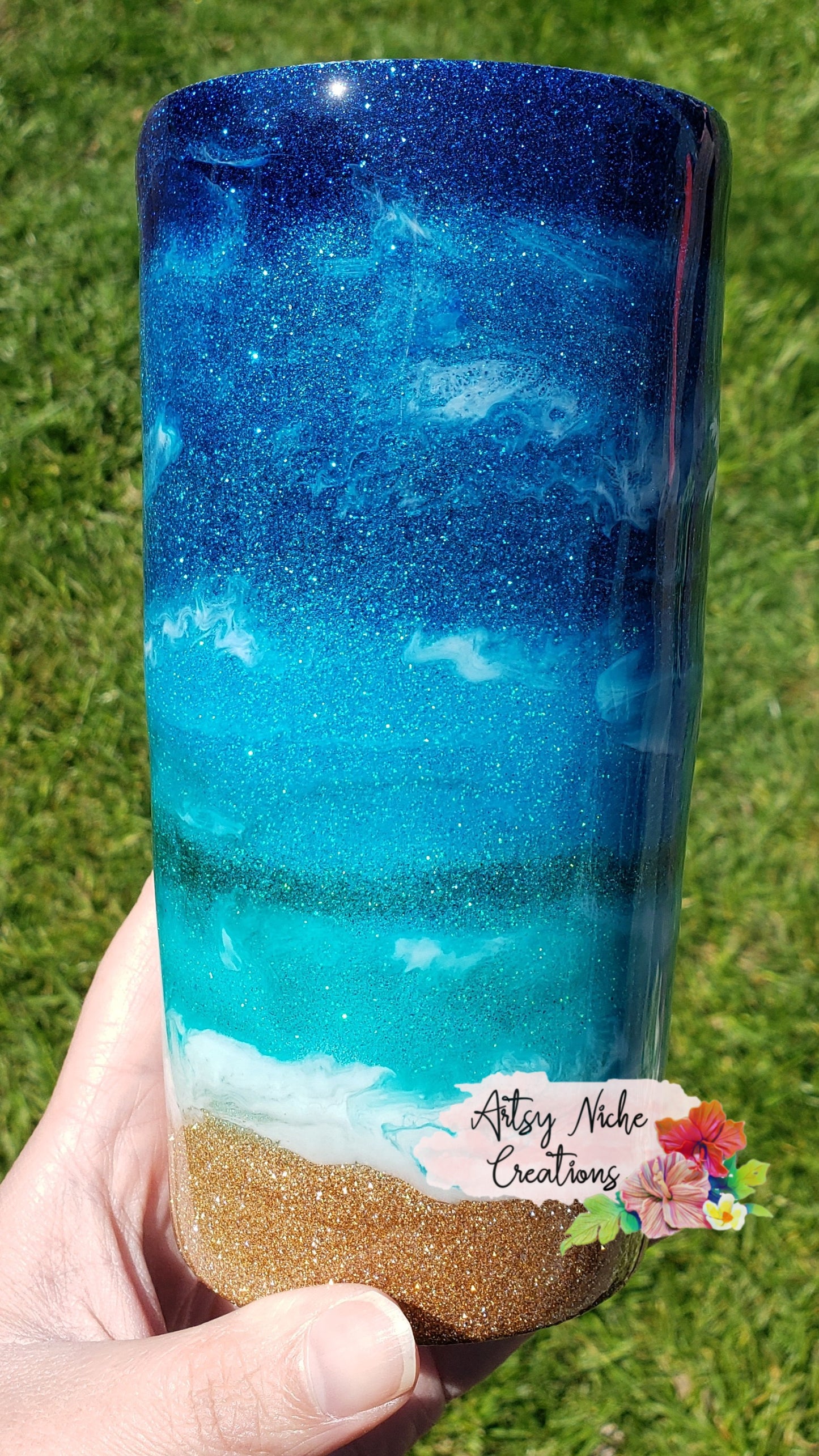 20 oz Tapered Life is Better at the Beach Epoxy Tumbler