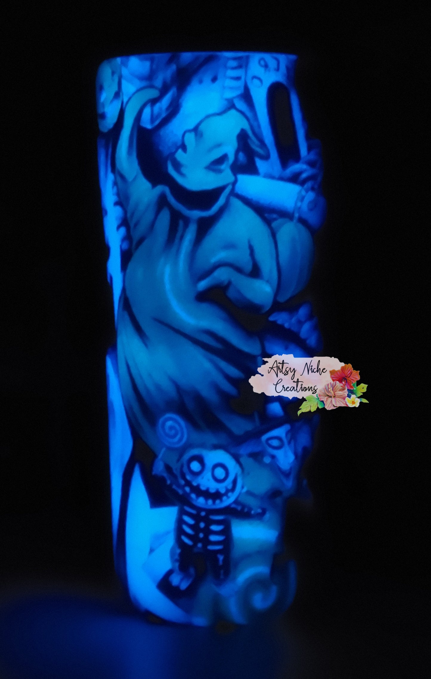 20 oz Glow-in-the-Dark Blue Nightmare Before Christmas Epoxy Tumbler