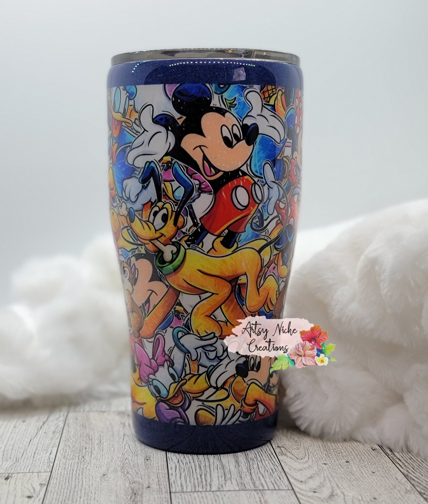 30 oz Modern Curve Fabric Mickey Mouse Epoxy Tumbler